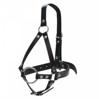 Сбруя из ремней на лицо с кольцом в рот