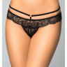 Черные трусики с открытым доступом из роскошного кружева Softline Collection