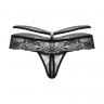 Черные трусики с открытым доступом из роскошного кружева Softline Collection