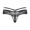 Черные трусики с открытым доступом из роскошного кружева Softline Collection
