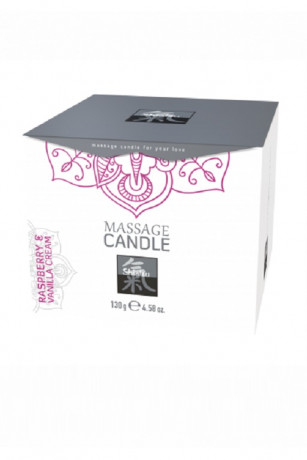 Массажная свеча с тонким терпким ароматом малины и ванильного крема