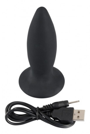 Перезаряжаемая анальная пробка из нежного силикона Black Velvets Recharge Plug