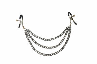 Металлические зажимы на соски с тремя цепочками Party Hard Uncensored