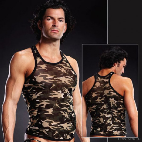 Камуфляжная майка-борцовка в сетку L/XL