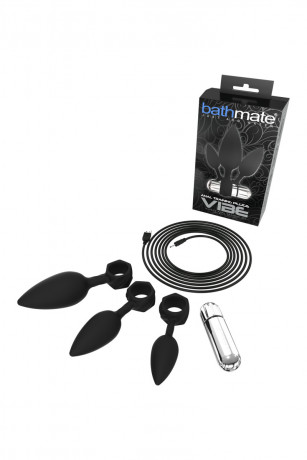 Набор анальных силиконовых пробок с вибропулей Anal Training Plugs VIBE