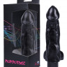 Реалистичный женский вибромассажер из черного эластомера