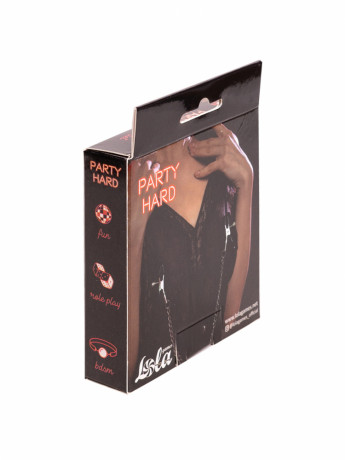 Стильные зажимы на соски из металла на цепочке Party Hard Starlet