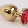 Золотая анальная пробка GOLDEN PLUG Small ruby