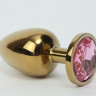 Золотая анальная пробка GOLDEN PLUG Small ruby