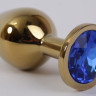 Золотая анальная пробка GOLDEN PLUG Small ruby