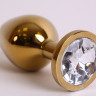 Золотая анальная пробка GOLDEN PLUG Small ruby