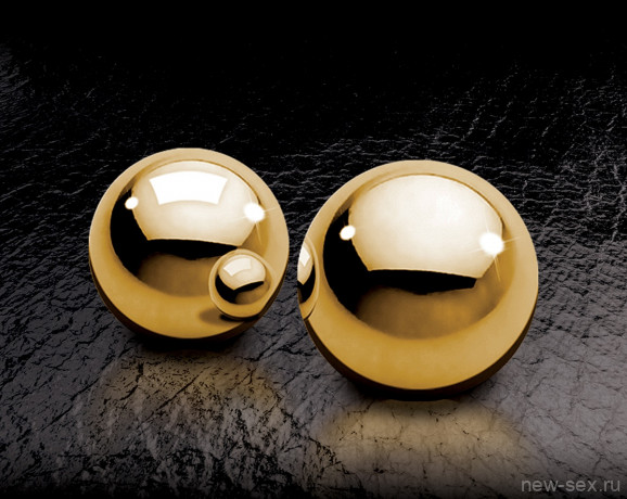 Вагинальные шарики из желтого металла Ben-Wa Balls