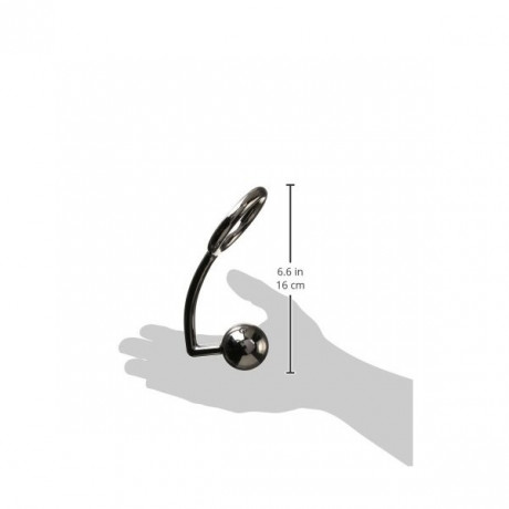 Металлическое эрекционное кольцо с анальным шаром Tom of Finland