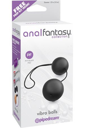 Черные анальные шарики VIBRO BALLS