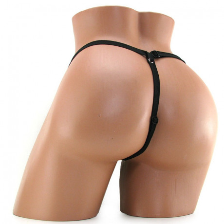 Черный женский страпон с вибрацией VIBRATING DUAL PENETRATOR