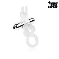 Эрекционное вибро кольцо с подхватом мошонки из эластичного силикона