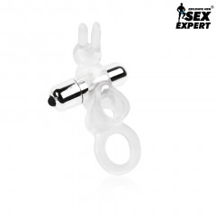 Эрекционное вибро кольцо с подхватом мошонки из эластичного силикона