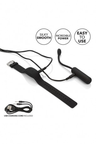 Перезарежаемый миниатюрный вибратор с управлением на браслете Wristband Remote Petite Bullet