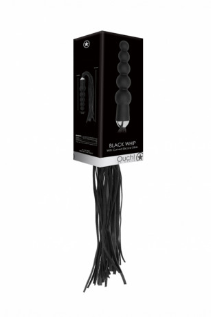 Плетка с анальной елочкой из 5 шариков Whip with Curved Silicone Dildo Ouch
