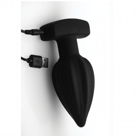 Анальная пробка с вибростимуляцией и пультом ду The Assterisk 10X Ribbed