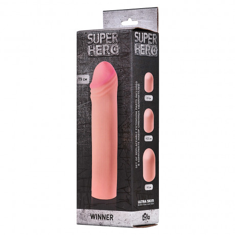 Реалистичная насадка cупер удлинитель пениса со сменными вставками