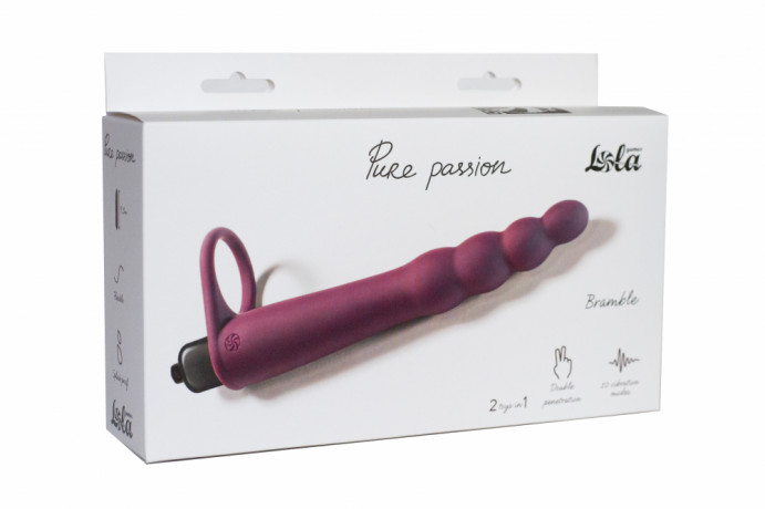 Анальная вибронасадка для двойного проникновения Pure Passion Bramble Wine