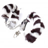 Металлические наручники с мехом Зебра