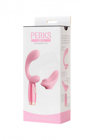 Перезаряжаемый вибратор с двумя сменными насадками Le Stelle PERKS SERIES EX-3