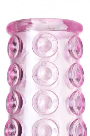 Рельефная насадка на пенис с упругими мягкими шипами и точками TOYFA