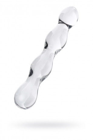 Рельефный двухсторонний стеклянный фаллоимитатор Sexus Glass