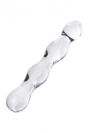 Рельефный двухсторонний стеклянный фаллоимитатор Sexus Glass