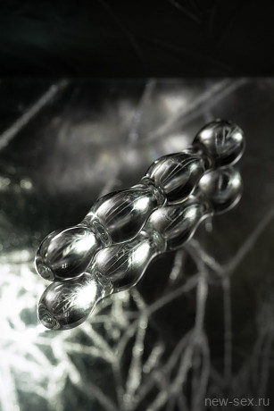 Рельефный двухсторонний стеклянный фаллоимитатор Sexus Glass