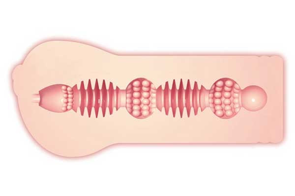 Мастурбатор в форме вагины с ребрышками и шариками Yuki