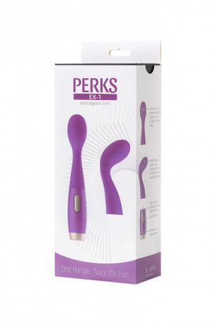 Вибратор с двумя сменными насадками для стимуляции эрогенных зон Le Stelle PERKS SERIES EX-1
