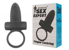 Эрекционное вибро кольцо со стимулятором клитора Sex Expert