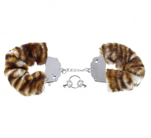 Наручники металлические с мехом Тигр