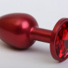 Красная анальная пробка из металла
