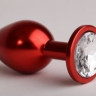 Красная анальная пробка из металла