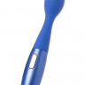 Синий вибратор из эластичного силикона с двумя сменными насадками Le Stelle PERKS SERIES EXC