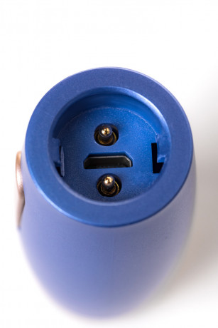 Синий вибратор из эластичного силикона с двумя сменными насадками Le Stelle PERKS SERIES EXC