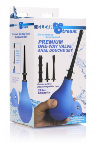 Анальный душ с тремя насадками Clean Stream Premium One-way Valve Anal Douche Set