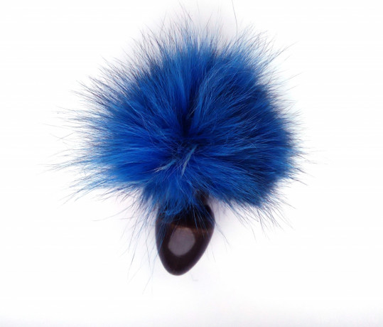 Анальная пробка с синим хвостом