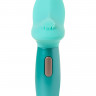 Бирюзовый вибратор из эластичного силикона с двумя сменными насадками Le Stelle PERKS SERIES EX-4