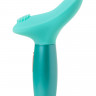 Бирюзовый вибратор из эластичного силикона с двумя сменными насадками Le Stelle PERKS SERIES EX-4