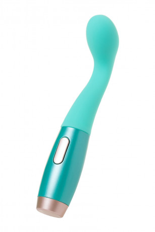 Бирюзовый вибратор из эластичного силикона с двумя сменными насадками Le Stelle PERKS SERIES EX-4