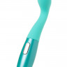 Бирюзовый вибратор из эластичного силикона с двумя сменными насадками Le Stelle PERKS SERIES EX-4