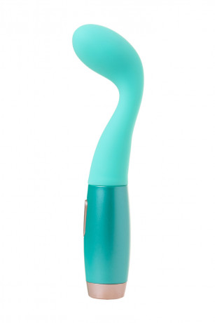 Бирюзовый вибратор из эластичного силикона с двумя сменными насадками Le Stelle PERKS SERIES EX-4