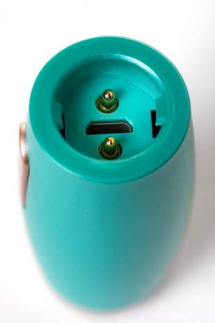 Бирюзовый вибратор из эластичного силикона с двумя сменными насадками Le Stelle PERKS SERIES EX-4