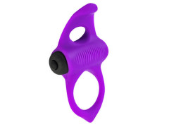 Эрекционное виброкольцо из нежного силикона с клиторальным отростком