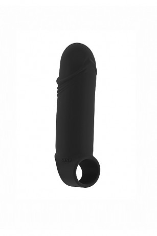 Увеличивающая насадка с кольцом для фиксации на мошонке Stretchy Thick Penis Extension 35